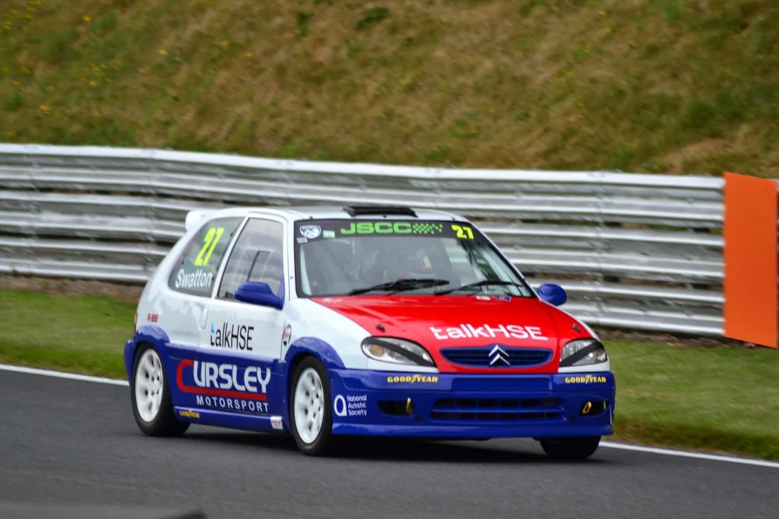 Matthew Swatton in his race car at Oulton Park, coming home for his first top five finish in July 2025